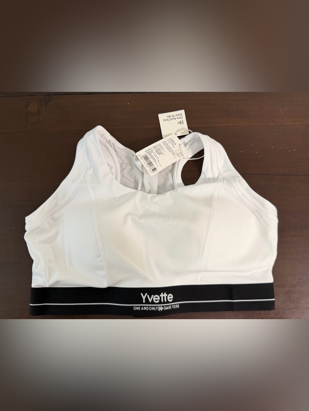 NWT Yvette White High-Impact Sports Bra Mesh Back Plus Size XL+